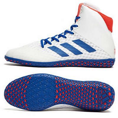 Adidas Mat Wizard 4 Wrestling Shoes Blanco-Azul