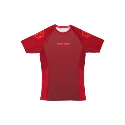 AESTHETIC Crimson Short Sleeve Rashguard Rojo