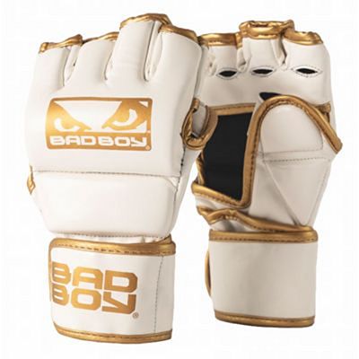 Bad Boy MMA Gloves With Thumb White-Gold