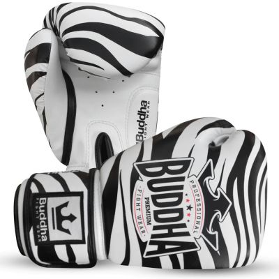 Buddha Guantes De Boxeo Muay Thai Kick Boxing Fantasy Zebra Special Edition Black-White