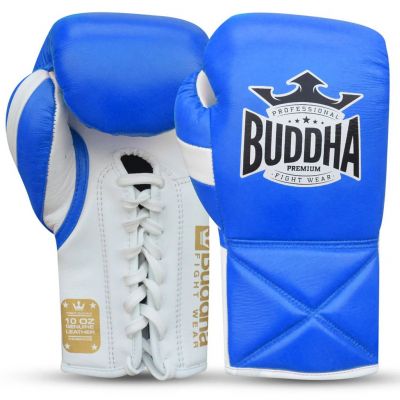 Buddha Professional Leather Boxing Gloves Azul