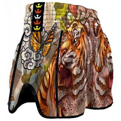 Buddha Retro Tiger Muay Thai Shorts Naranja