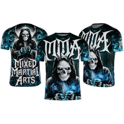 Buddha Skull MMA T890B T-Shirt Nero-Blu