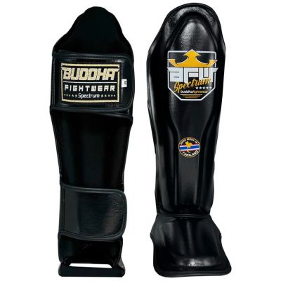 Buddha Spectrum Metalic Thailand Shin Guards Black