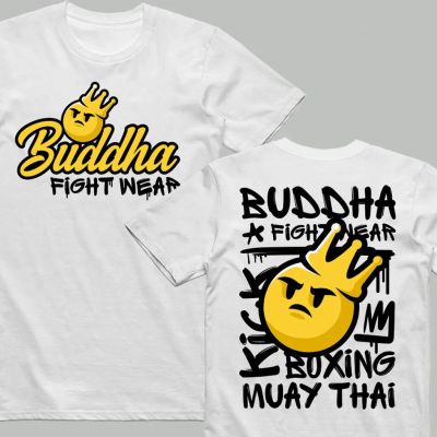 Buddha T-shirt Emoticon Blanco-Amarillo