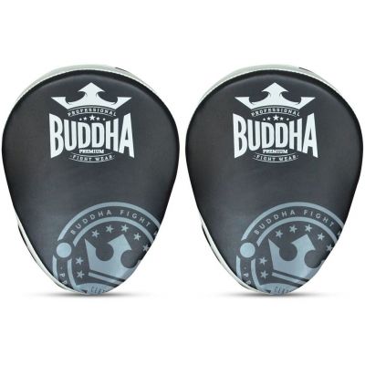 Buddha Thailand Curved Boxing Mitts Black-White