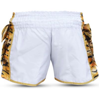 Buddha Tradictional Tiger Short Muay Thai White-Gold