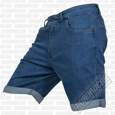 Crossed Denim Shorts Azul