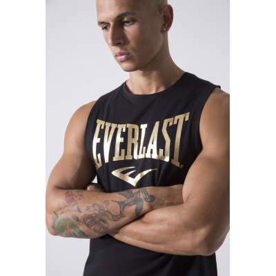 Everlast Iconic Logo Tank Top Off Negro-Oro