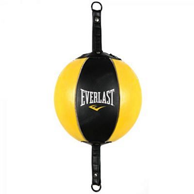 Everlast Leather Double End Bag Black-Yellow