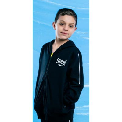 Everlast LFS JR Boy Tracksuit Cap Zip Negro-Naranja