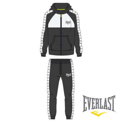 Everlast LFS JR Boy Tracksuit Cap Zip Black-White