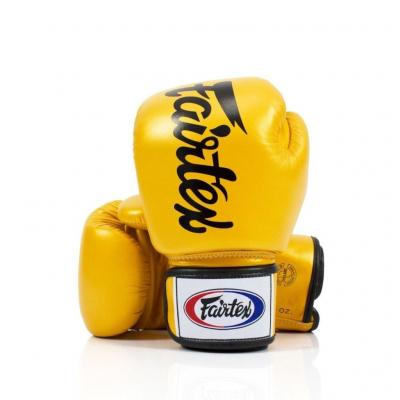 Fairtex Cuir Top Boxing Glove Gold-Schwarz