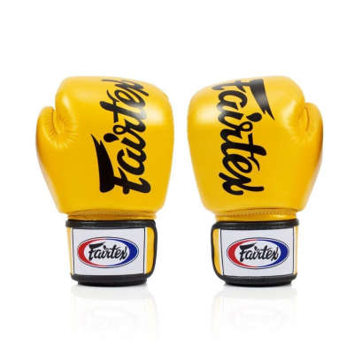 Fairtex Cuir Top Boxing Glove Gold-Schwarz