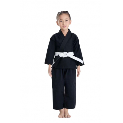 Fluory Kids Plain Gi Without Any Log BJJF37 Noir