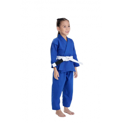 Fluory Kids Plain Gi Without Any Log BJJF37 Blu