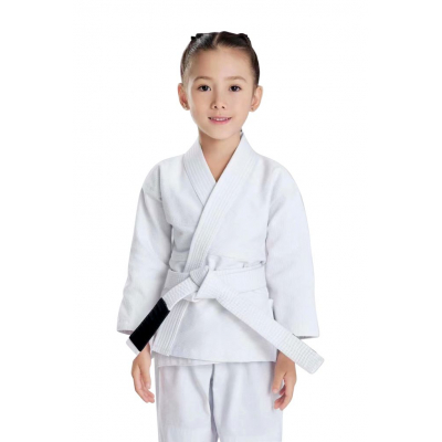 Fluory Kids Plain Gi Without Any Log BJJF37 Bianco