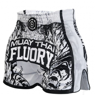 Fluory Muay Thai Short MTSF66 White