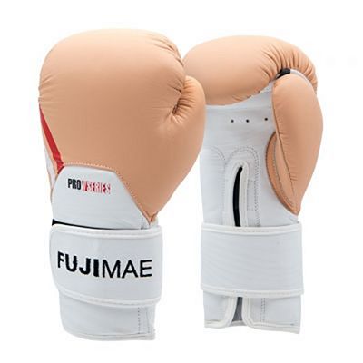 FUJIMAE ProSeries Leather Boxing Gloves 2.0 Peach Braun-weiß