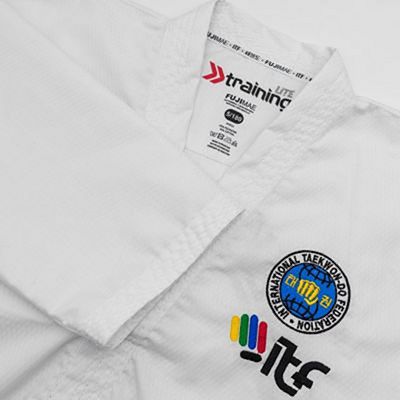 FUJIMAE Training Lite Black Belt ITF Approved Dobok White