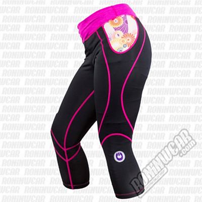 Grips Athletics Woman Leggings Power Flower Black