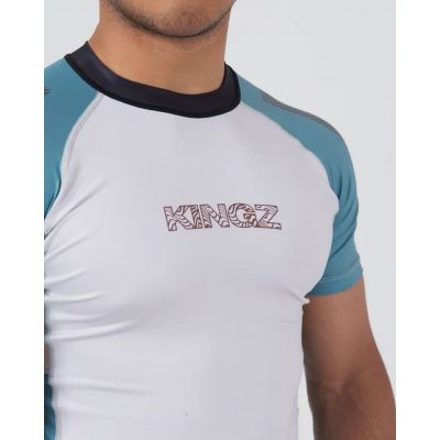 Kingz Flow Rashguard Bianco-Celeste