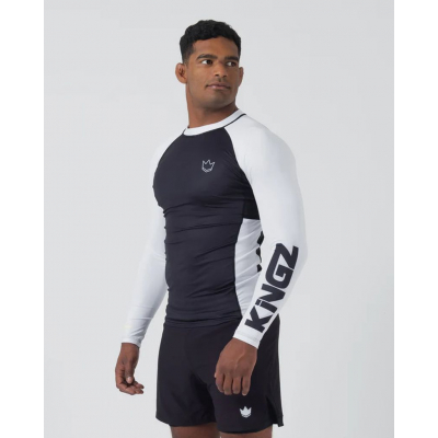 Kingz Ranked Performance V2 L/S Rashguard Black-White