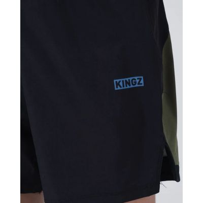 Kingz Trooper Youth Shorts Nero-Verde