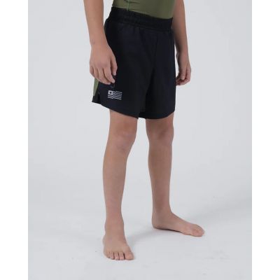 Kingz Trooper Youth Shorts Nero-Verde