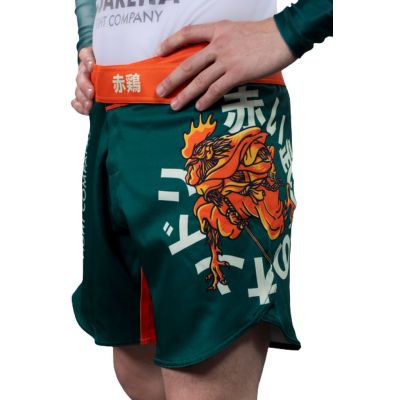 KOARENA Samurai Chicken Fight Shorts Green-Orange