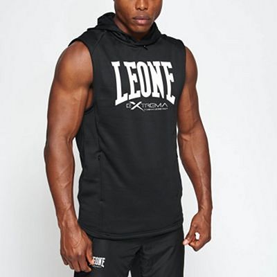 Leone 1947 Logo Hooded Sleeveless Sweatshirt Black