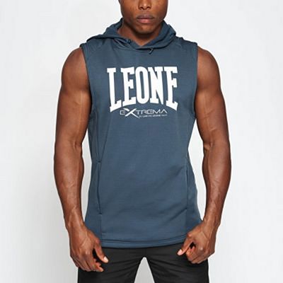 Leone 1947 Logo Hooded Sleeveless Sweatshirt Grey
