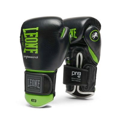 Leone 1947 PROFESSIONAL Boxing Gloves 2 GN115 Negro-Verde