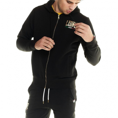 Leone 1947 Sudadera Capucha Zip GOLD M5047 Schwarz-Gold