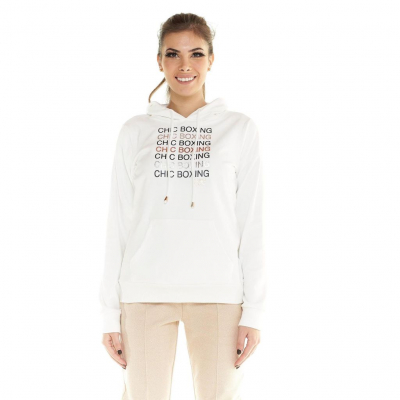 Leone 1947 Sudadera Mujer C/capucha No Zip CHIC BOXING Bianco