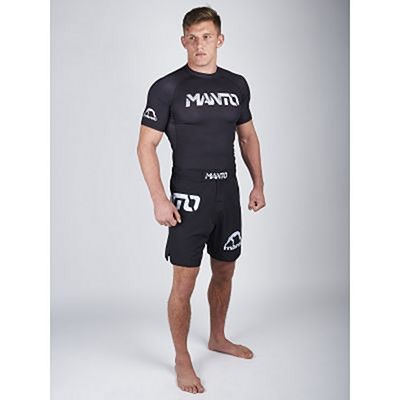 Manto Stencil Fight Shorts Black-White