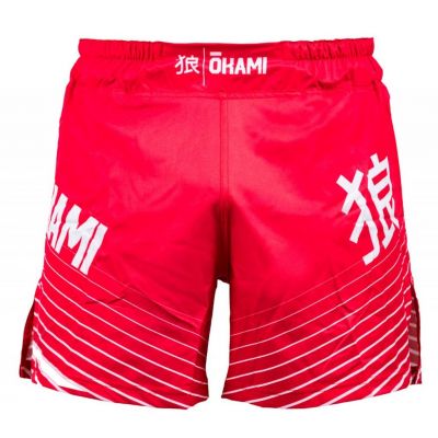 Okami Fight Shorts Big Kanji Red