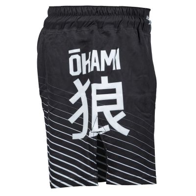 Okami Fight Shorts Big Kanji Black-White