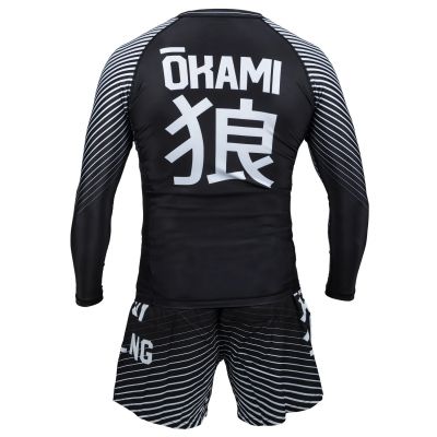 Okami Fight Shorts Big Kanji Black-White