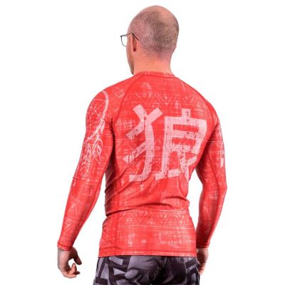 Okami Rashguard Wolf Skull Red