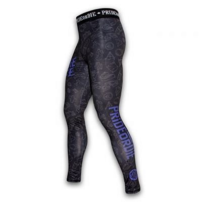 Pride Or Die Fight Life Compression Pants Schwarz-Lila