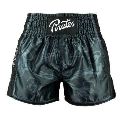 Pride Or Die Pirate V2 Short Muay Thai Preto-Cinza