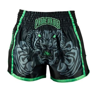 Pride Or Die Thai Boxing Muay Thai Short Preto-Verde