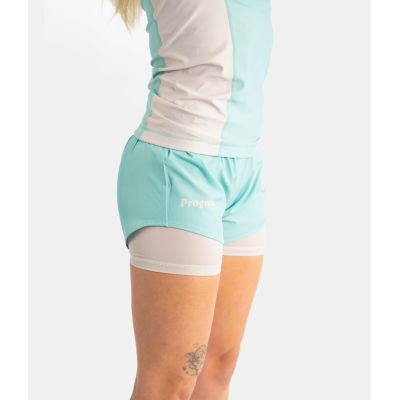 Progress Jiu Jitsu Academy+ Women Hybrid Shorts Mint Celeste-Bianco