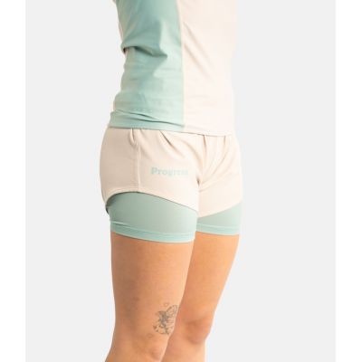 Progress Jiu Jitsu Academy+ Women Hybrid Shorts Bone White-Light Blue