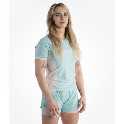 Progress Jiu Jitsu Academy + Women Rasguard Mint Celeste-Branco