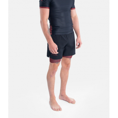 Progress Jiu Jitsu Academy + Hybrid Shorts Negro-Marron