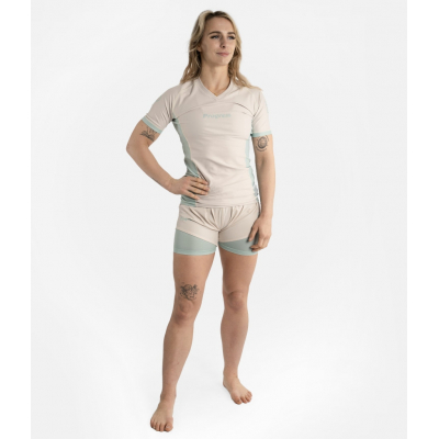 Progress Jiu Jitsu Academy + Women Rasguard Bone Bianco-Celeste