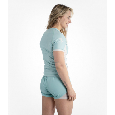 Progress Jiu Jitsu Academy + Women Rasguard Mint Light Blue-White