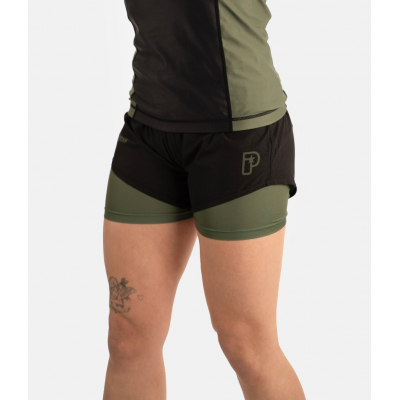 Progress Jiu Jitsu Academy+ Women Hybrid Shorts Nero-Verde